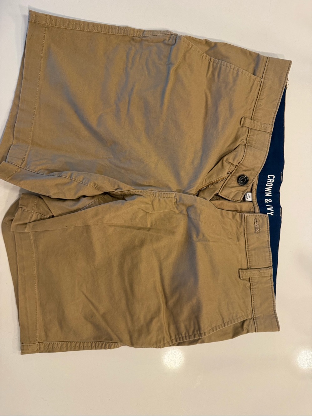 crown & ivy Men's Tan Chino Shorts
